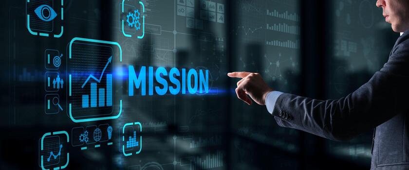 businessman-clicks-on-virtual-screen-mission-photo